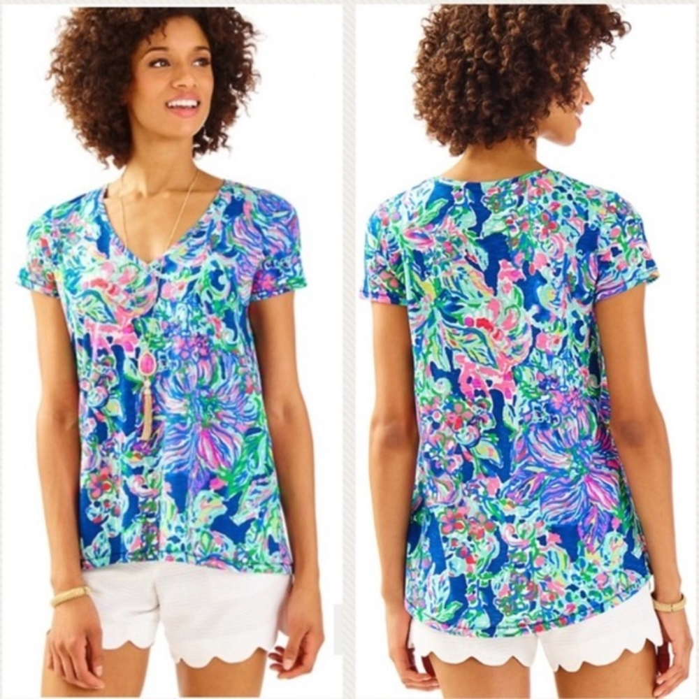 Lilly Pulitzer Etta Top in Exotic Escapade‎ Size XXS